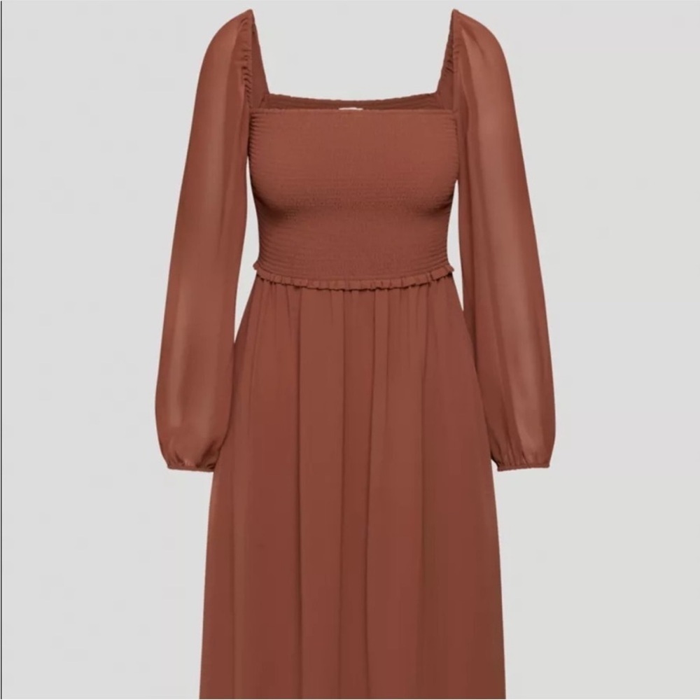 Aritzia Wilfred Tempest Midi Dress Brown Size S B5